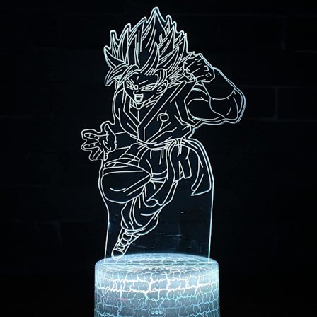 WJ 3D Illusion Anime Lamp, 7 färger byter 3D Illusion Anime Light, Anime Figur 3D Light Anime för Akryl LED Lamp Anime Led Light