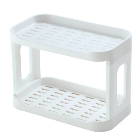 2-lags Avtakbar Oppbevaringshylle for Skrivebord, Baderom, Kontor, Hybel, Sminkeholder