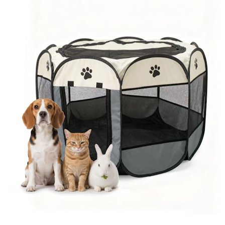 Sammenklappelig indendørs og udendørs kæledyrskravlegård, vejrbestandig