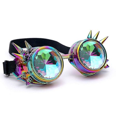 Rainbow Crystal Glasögon Kalejdoskop Goth Punk Nitar Glasögon