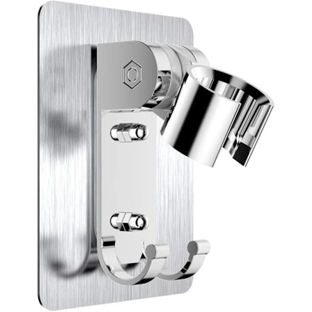 2 kpl Itsekiinnittyvä Suihkupään Pidike, Säädettävä Käsisuihkun Varsi Pidike, Suihkun Seinäteline 2 Koukulla