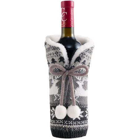 Joulu Viini Päällinen Neule Joulupullo Vaatteet Pöytäkoristeet Lahja kiitospäivän juhlaillallissisustus, malli: tyyppi 1