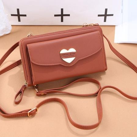 Kvinder pung møntpung Koreansk stil Mode Lange Multi Card Slots Stor kapacitet bærbar lynlås clutch Brown
