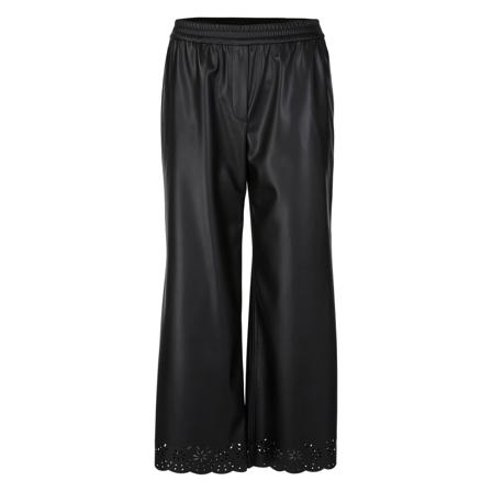 Marc Cain, Leather Trousers Zwart, Dames, Maat:M