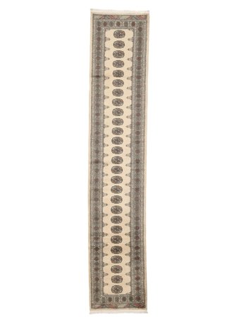 Handgeknoopt Pakistan Bokhara 2Ply Vloerkleed 81X421 Wol Bruin/Beige Klein