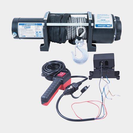 Verricello elettrico per rimorchio Rock RP5000, 12V, 2268 kg + freno + controllo + cinghia (6,3 mm x 15 metri)