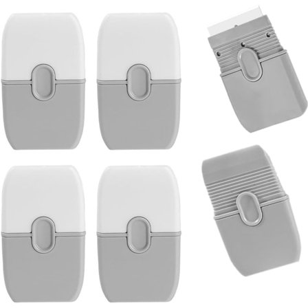 ING 4-delt dobbeltsidet plastskraber, glasskraber til vinduer, mærkater, folie, etiketter og lim, klæbefjerner til klistermærker og maling på bilglas