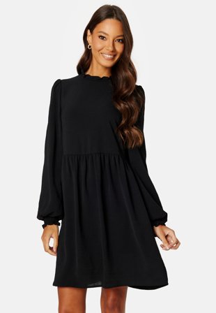 ONLY Mette LS Highneck Dress Black Klær