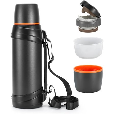 2,5 l Termisk Vandflaske i Rustfrit Stål til Rejser med BPA-Fri Kop - Overdimensioneret Vakuumflaske