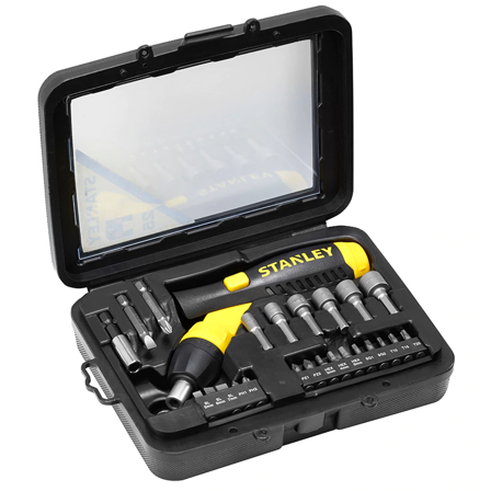 STANLEY 0-63-022 Skrutrekkersett med pistolgrep, 22 deler, Håndverktøy