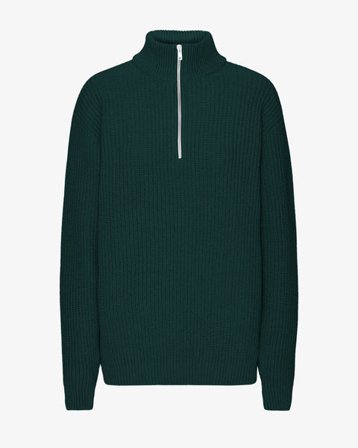 Merino Quarter Zip - Emerald Green