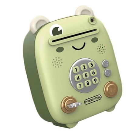 Mini sparegris syngende elektronisk sparegris pengeopbevaringsboks med fingeraftryksadgangskode ansigtsgenkendelse lys musik til børn drenge piger 