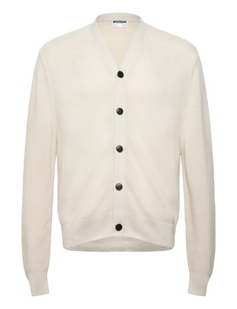 Weekday Regular Fit Button-Up Cardigan - Cream - XL