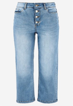 Cellbes of Sweden - Caprijeans med knappgylf - mellanblå / denim - för damer - 48