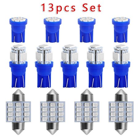 Bil LED 13PCS set interiör läslampa T10 dubbel spets 31MM interiör läslampa registreringsskylt ljus set