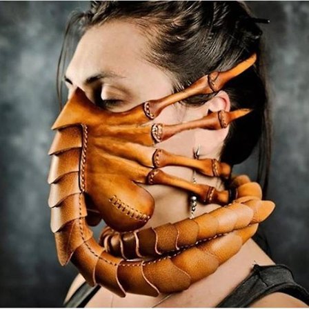 Miesten naamiot Halloween Scorpion Mask Latex Alien Face Hugger Horror Party Face Cover
