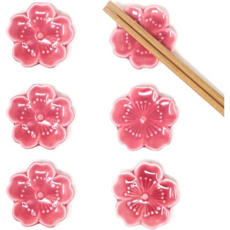 6 st eleganta körsbärsblommiga ätpinnar i keramik, ställ för ätpinnar, gafflar, skedar, knivar, målarpenslar