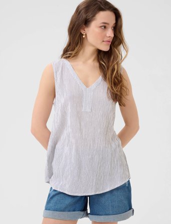 Kaffe Amber Striped Top - Blue - 34