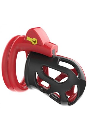 Joker Chastity Cage Red-Black Siveyshäkki