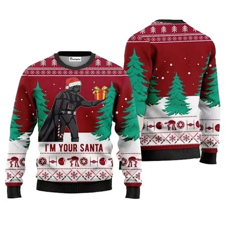 Santa Darth Vader Julstygg Genser Star Wars The Mandalorian Menn Pullover Klær Høst Vinter Dame Genser stil 4