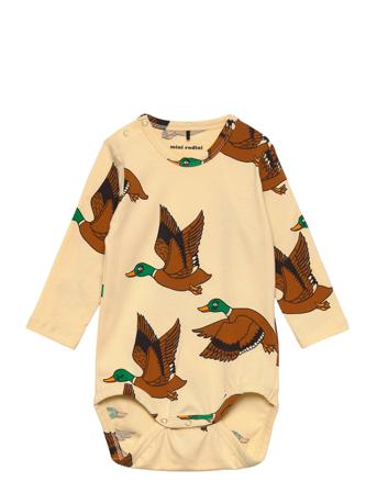 Ducks Aop Ls Body Bodies Long-sleeved Multi/mønstret Mini Rodini