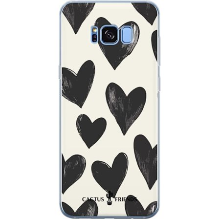 Kompatibelt Mobildeksel til Samsung Samsung Galaxy S8 Cactus and Friends - Bold Black Love Pattern