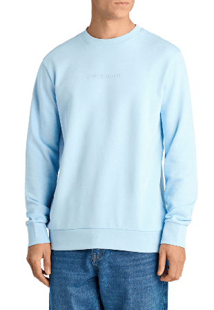 Lindbergh Logo Chest Print O-Neck Sweat Hoodies & sweatshirts Herr Blå L
