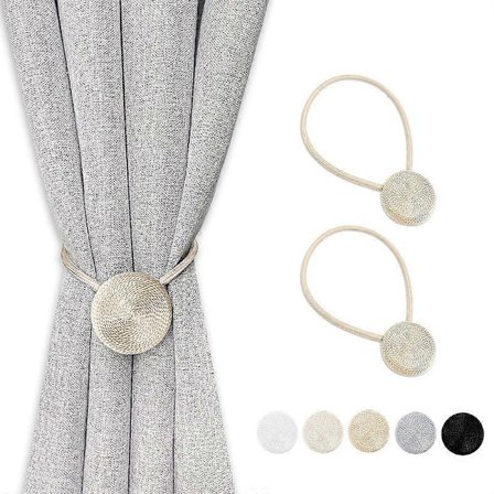 Magnetiska gardinomtag, bohemiska gardinhållare med rep