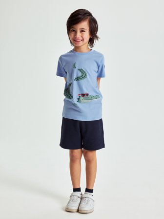 Polarn O. Pyret - T-shirt with print - 86 - Childrenswear - blue