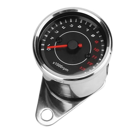 Moottoripyörän Taustavalo Kierroslukumittari Nopeusmittari Alumiininen Mittari Korvaus Hopea Kotelo Musta Kellotaulu