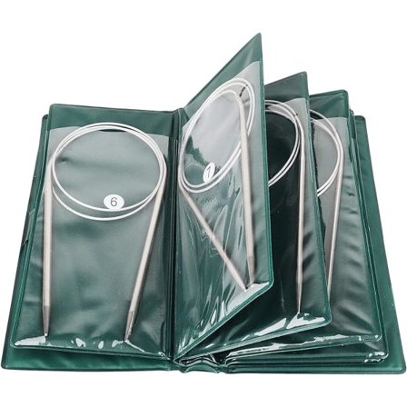 Sett for nybegynnere, 65 cm rundpinne i metall med etui og måler, lette rundpinner