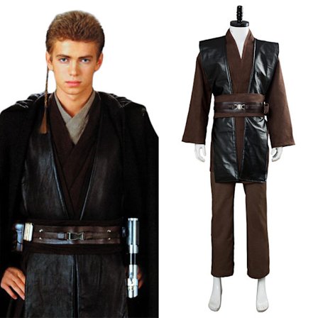 Star Wars Anakin Skywalker Herre Cosplay Kostyme Halloween Karneval Party Drak B B-FA-