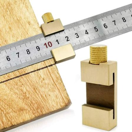 Ruostumattomasta teräksestä valmistettu paikannusviivain, viivotintyökalu messinkiteräsviivainlohko, viivotinstopperi, merkintäviivain 30 cm, 