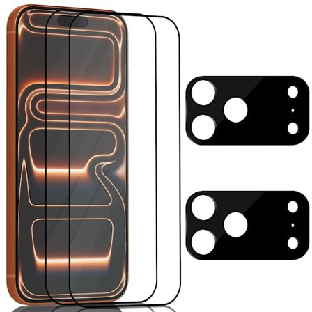 2-Pack iPhone 17 Pro Skærmbeskyttelse & 2-Pack linsebeskyttelse - Hærdet Glas 9H - Super kvalitet 3D