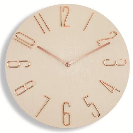 Minimalistisk Analog Väggklocka 30cm - Beige