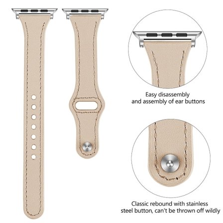 Urrem til Apple Watch iWatch 42/44/45/49/46mm stor urskive Abrikos