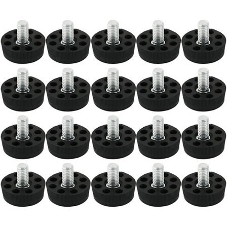 20 stk Justerbare Møbel Nivåføtter Justerbar Fot Møbel Glidebein Bord Stol Base Gulvbeskyttelse 8 Hull Svart M8 Hanngjenger