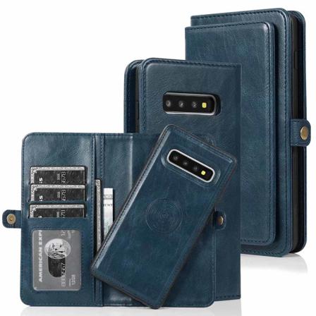 Genomtänkt Plånboksfodral - Samsung Galaxy S10 Mörkblå