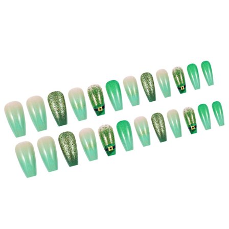 24 stk. Trykk på negler Kunstige negler Løsnegler Lim på negler Fransk negletipper