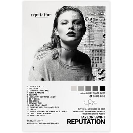 Pop-stjerne Lerretsplakat Taylor Swift For Rom Estetisk Lerret Veggkunst Soverom Reputasjon Reputation 30*40cm