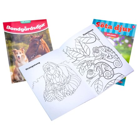 Malebøger Dyr 3-pak