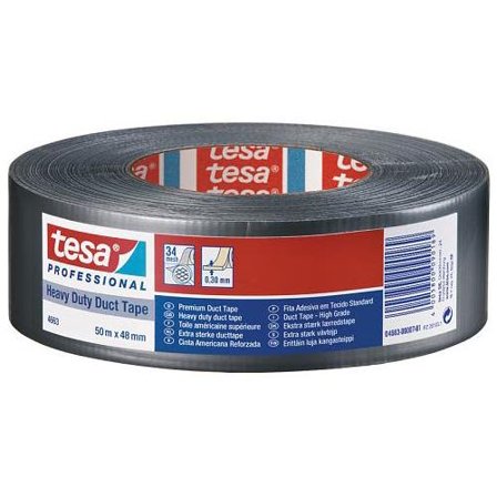 Tesa 4663 Premium Gaffateip sølv, 50 m x 48 mm, Maskintilbehør & forbruk