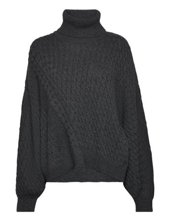 Recycled Wool Mix Rerik Sweater Høyhalset Pologenser Svart Mads Nørgaard*Betinget Tilbud