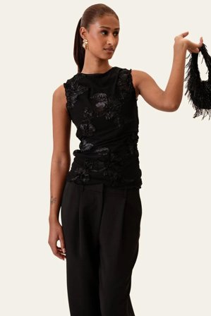 MiraIC Mesh Top Black Flower XL