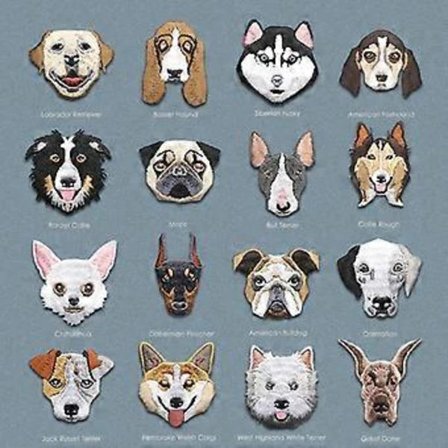 /EA/16 stk Barn Søte Hund Broderi Patch Stoffmerker