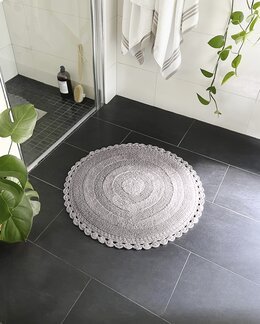 Baderomsmatte ensfarget rund Rimini Grå
