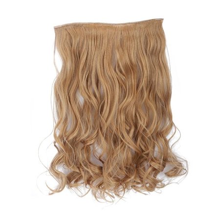 5 klips lang krøllete en-stykke hårfjæringsdel, sporløs klips i falsk hårdel 02#