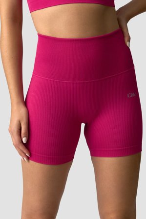 ICANIWILL - Ribbed Define Seamless Pocket Shorts Dark Pink - Kortbyxor - Dam - Träningskläder från ICIW