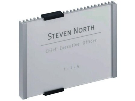 Durable INFORMATIONSSKYLT skylthållare, väggmonterbar, aluminium och akryl, 149 x 105,5 mm, silver - Lyreco - Kontorsmöbler och inredning - Tavlor 