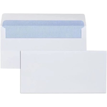 Triple Priority DL Vita Kuvert med Selvklæbende Lukning - Sikkert Selvklæbende Kuvert Uden Vindue - Perfekt til Hjemmekontor og Firmapost (...